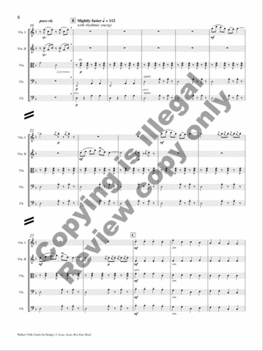 Folk Carols for Strings String Orchestra scores gallery preview page 6