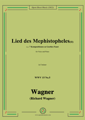 Book cover for R. Wagner-Lied des Mephistopheles(II),in f minor,WWV 15 No.5