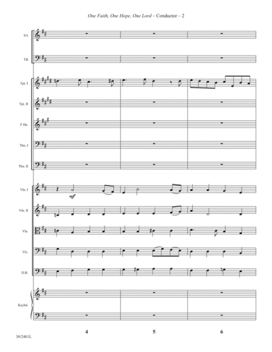 One Faith, One Hope, One Lord - Brass and Strings Score/Parts