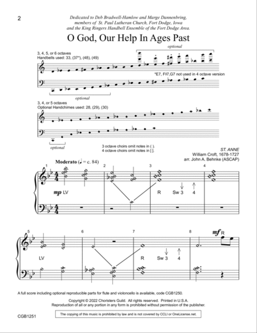 O God, Our Help in Ages Past (Handbell Score) 5-Octaves scores gallery preview page 2