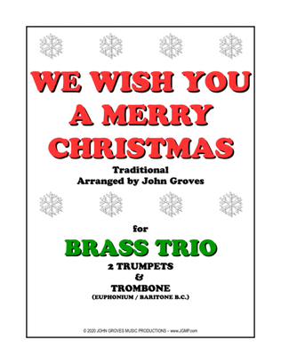 Book cover for We Wish You A Merry Christmas - 2 Trumpet & Trombone (Brass Trio)