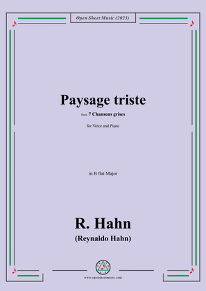 R. Hahn-Paysage triste,from '7 Chansons grises',in B flat Major