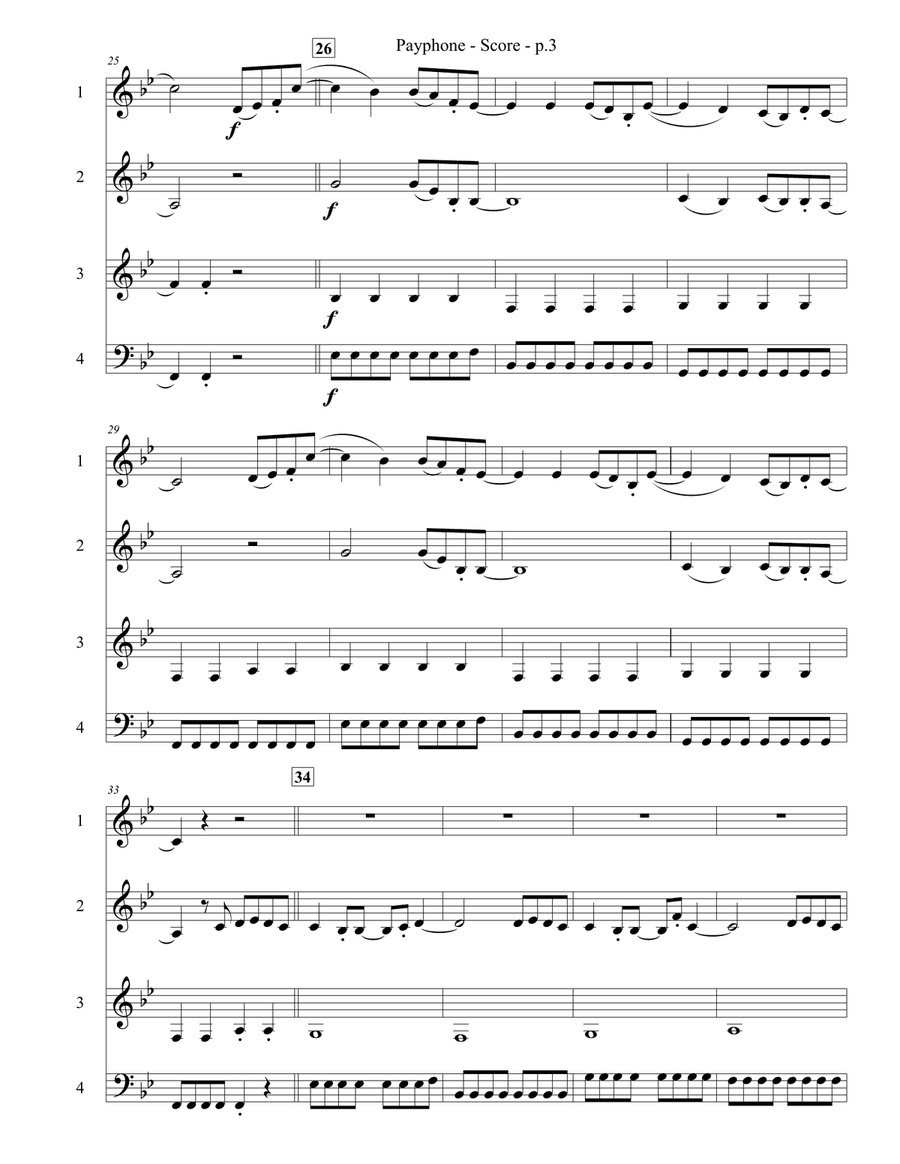 Payphone Brass Ensemble scores gallery preview page 4