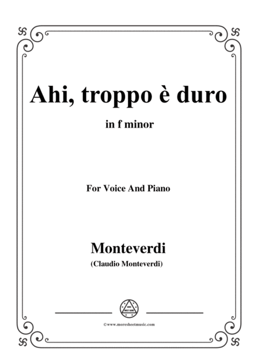 Monteverdi-Ahi, troppo è duro,from 'Il Balletto delle ingrate',in f minor,for Voice and Piano image number null