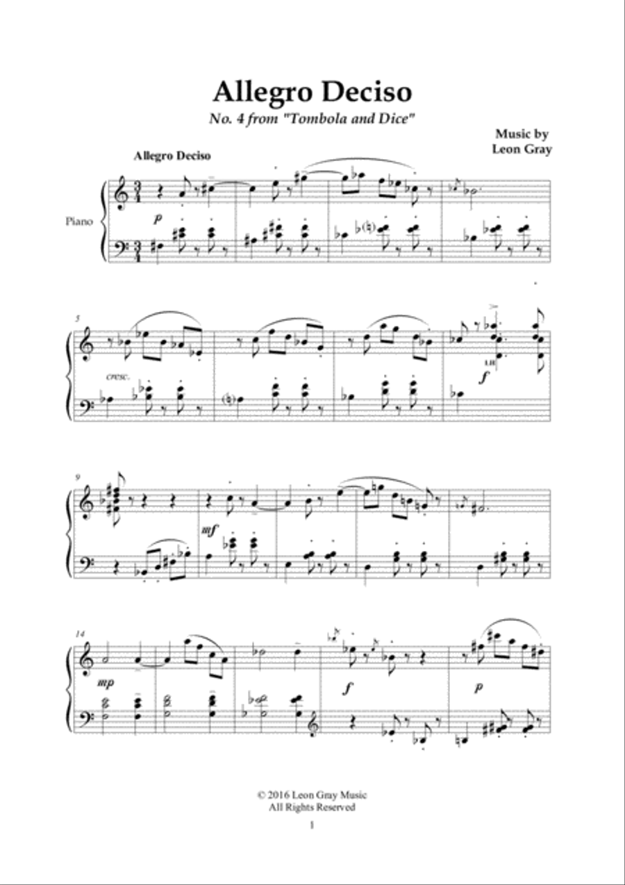 Allegro Deciso, Tombola and Dice (No. 4), Leon Gray image number null