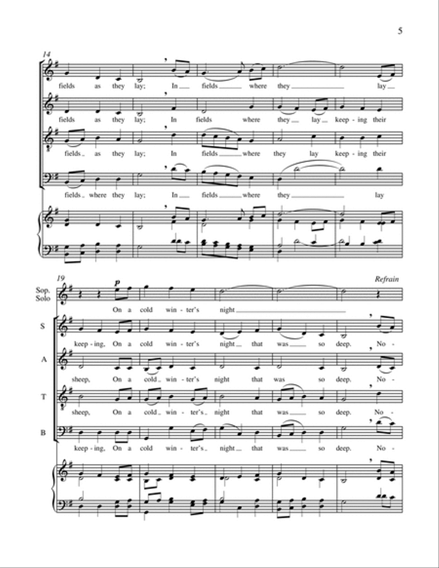 Carols of the Nativity: 5. The First Noel SSATB scores gallery preview page 4
