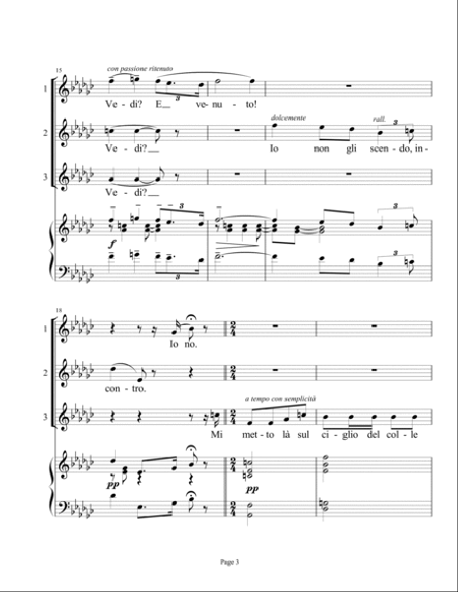 Un bel di, vedremo, from Madama Butterfly (Trio - SSM) Mezzo-Soprano Voice scores gallery preview page 3