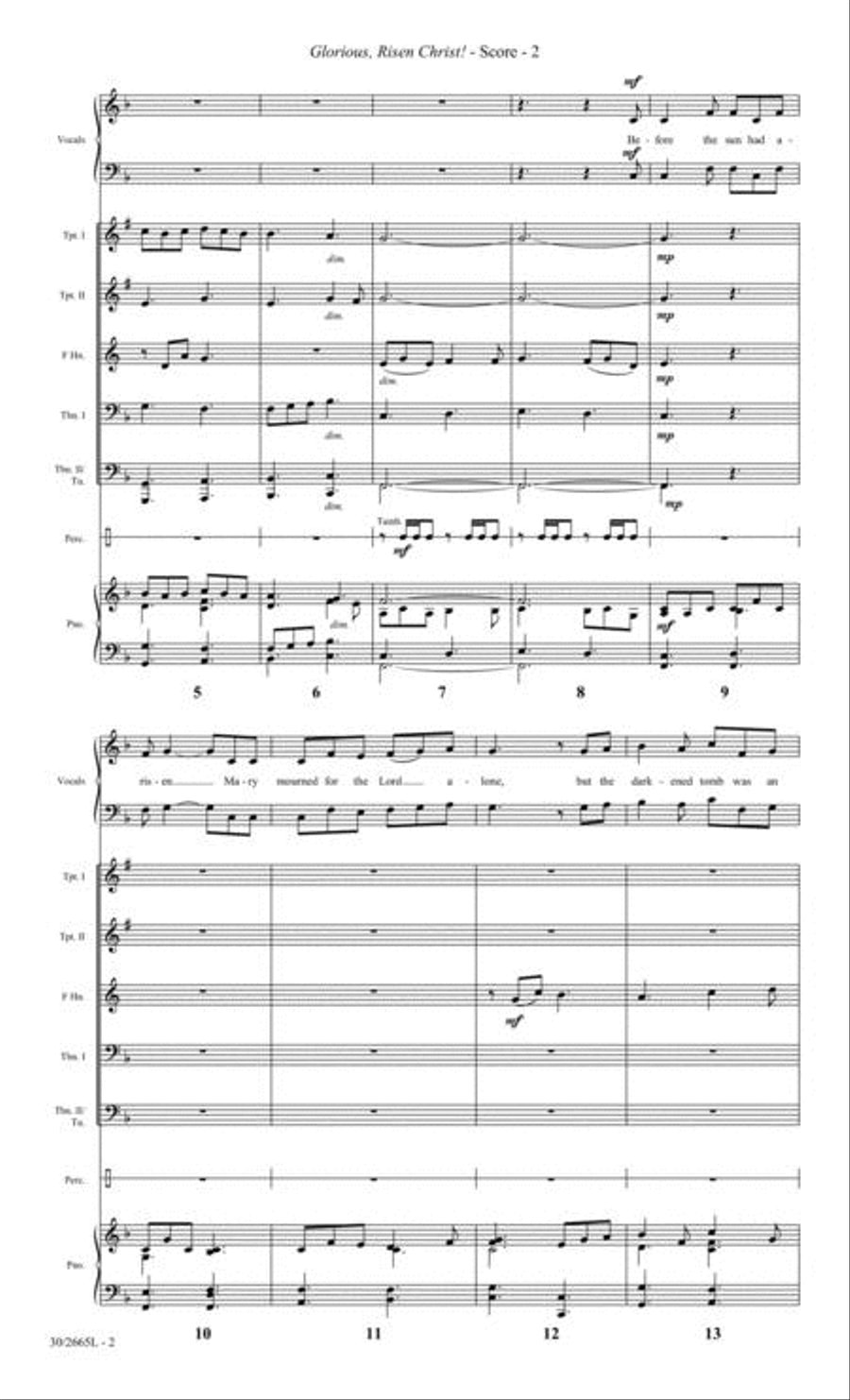 Glorious, Risen Christ! - Brass and Percussion Score and Parts Choir scores gallery preview page 3
