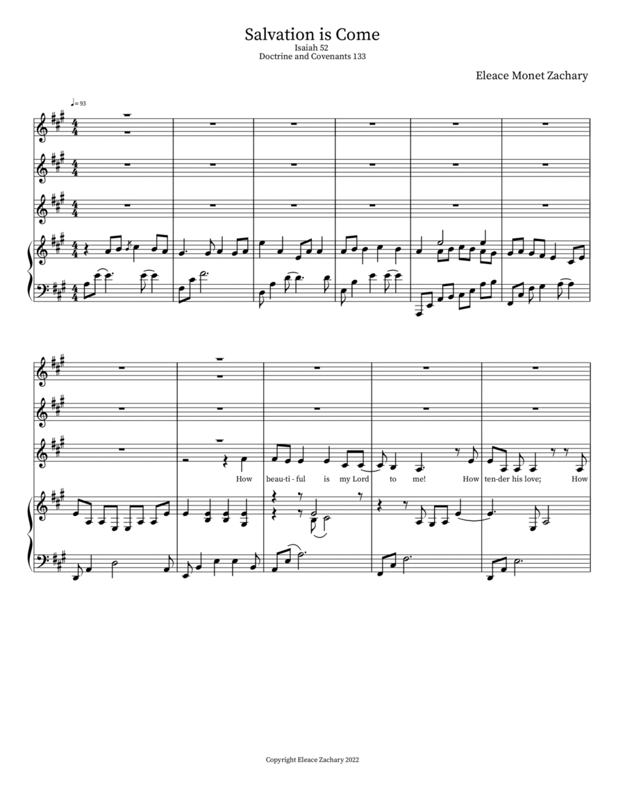 Salvation Is Come Voice scores gallery preview page 1