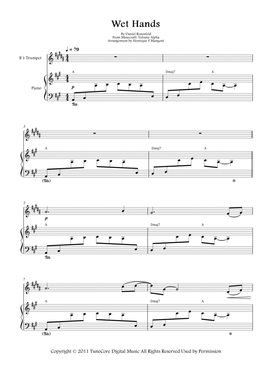 Wet Hands B-Flat Trumpet scores gallery preview page 1