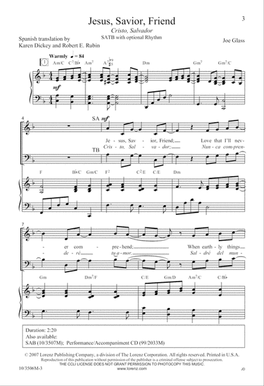 Jesus, Savior, Friend 4-Part scores gallery preview page 3