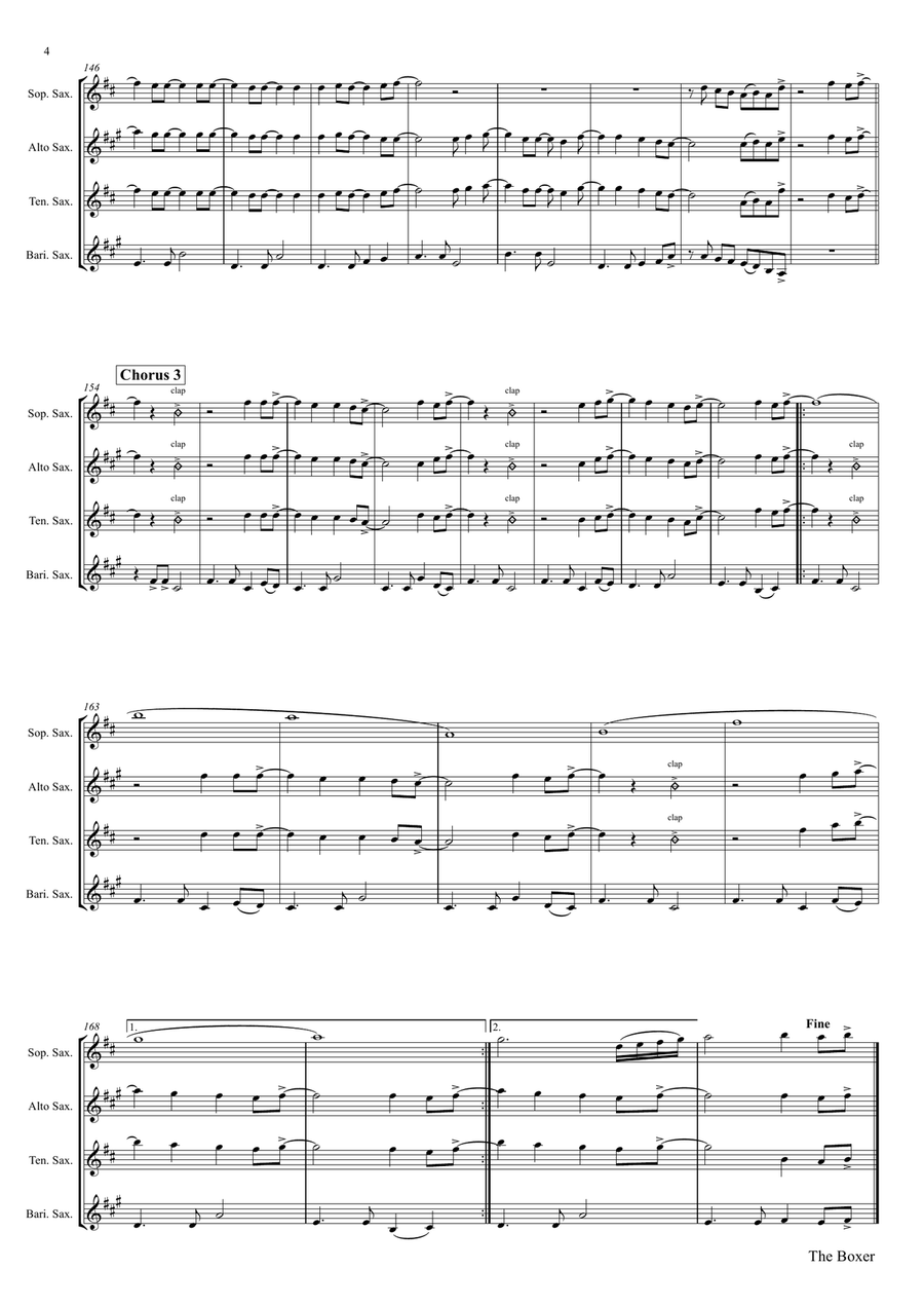 The Boxer Saxophone Quartet scores gallery preview page 4