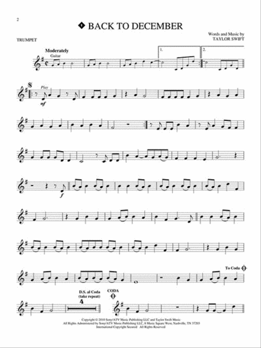 Taylor Swift – 2nd Edition Trumpet Solo scores gallery preview page 3