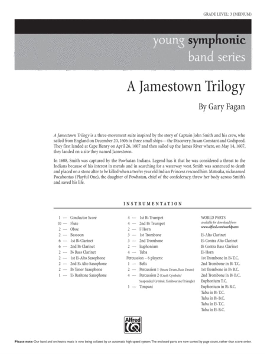 A Jamestown Trilogy: Score Concert Band scores gallery preview page 1