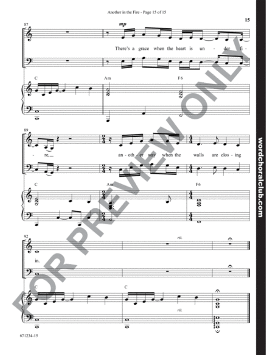 Another in the Fire - Anthem 4-Part scores gallery preview page 15