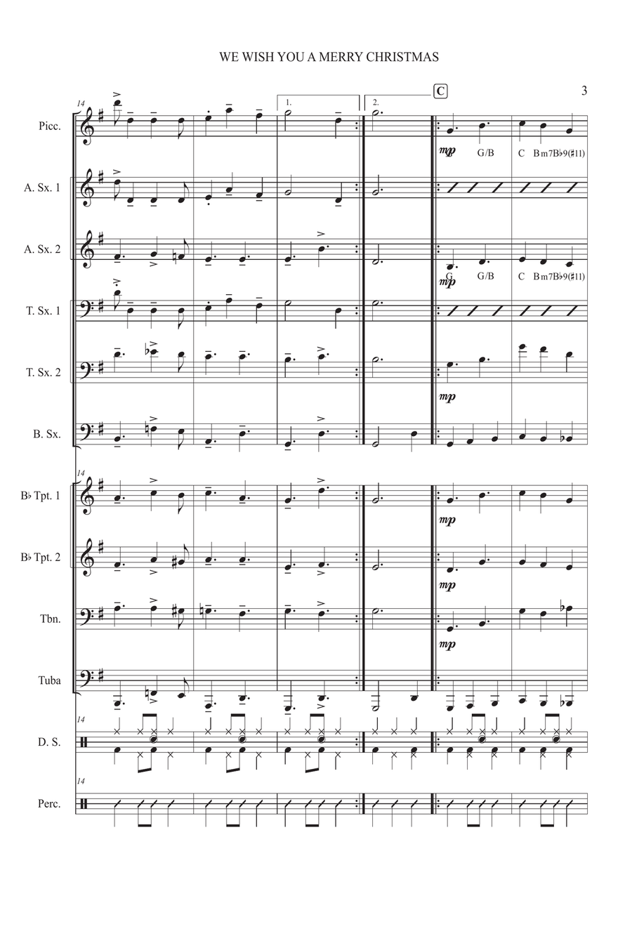 We Wish You a Merry Christmas For Jazz Band Jazz Ensemble scores gallery preview page 3