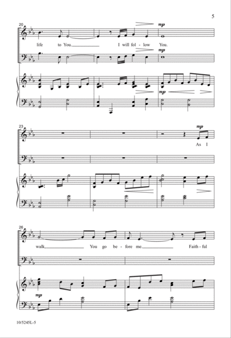I Will Follow You 4-Part scores gallery preview page 5