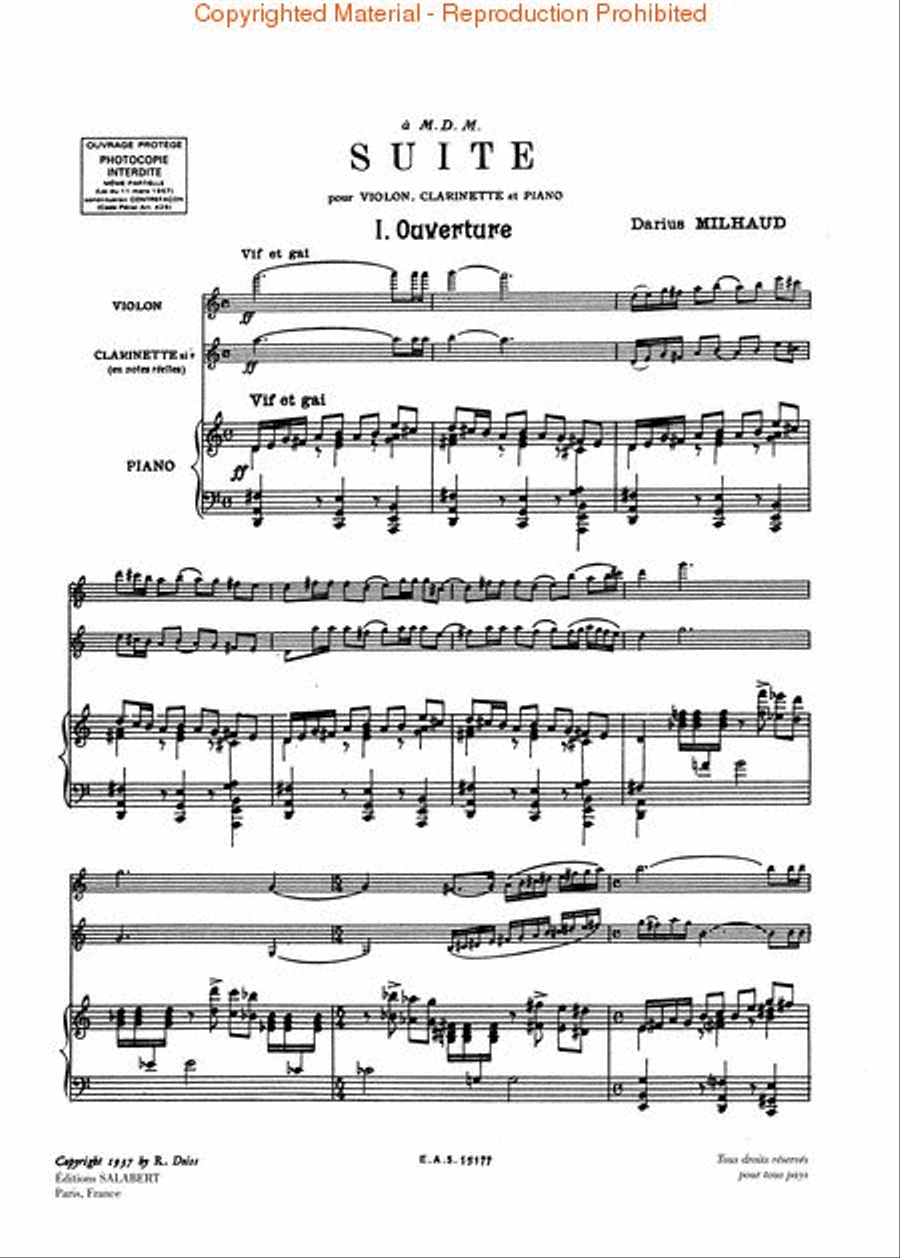 Suite Op. 157b Clarinet scores gallery preview page 2