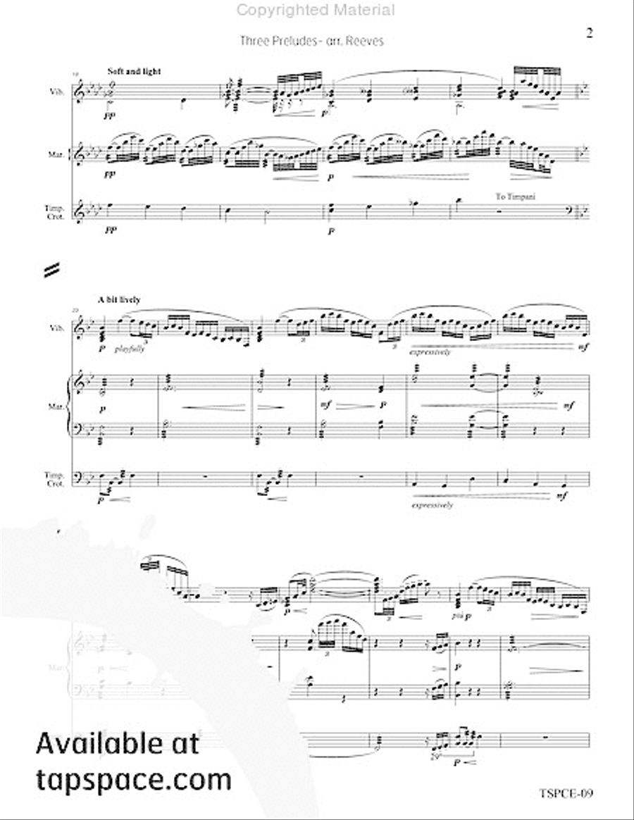 Three Preludes Percussion Ensemble scores gallery preview page 6
