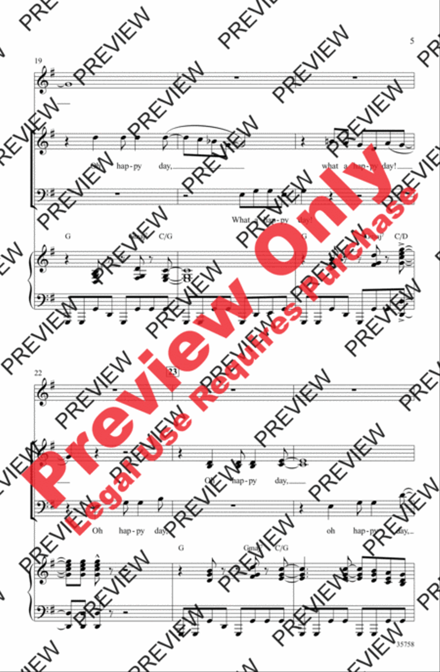 Oh Happy Day Oh Happy Day 3-Part scores gallery preview page 5