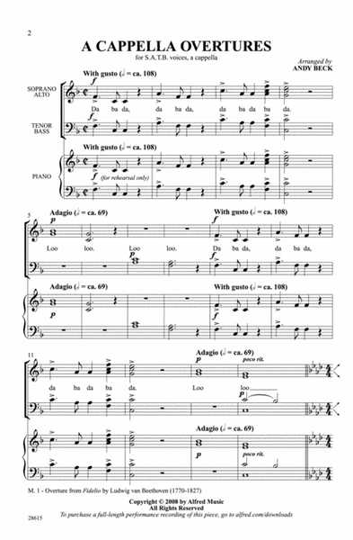 A Cappella Overtures by Andy Beck 4-Part - Sheet Music