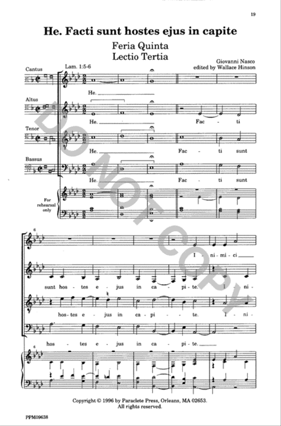 Lamentations of the Prophet Jeremiah 4-Part scores gallery preview page 20