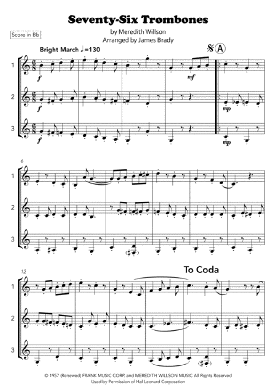 Seventy Six Trombones Brass Ensemble scores gallery preview page 2