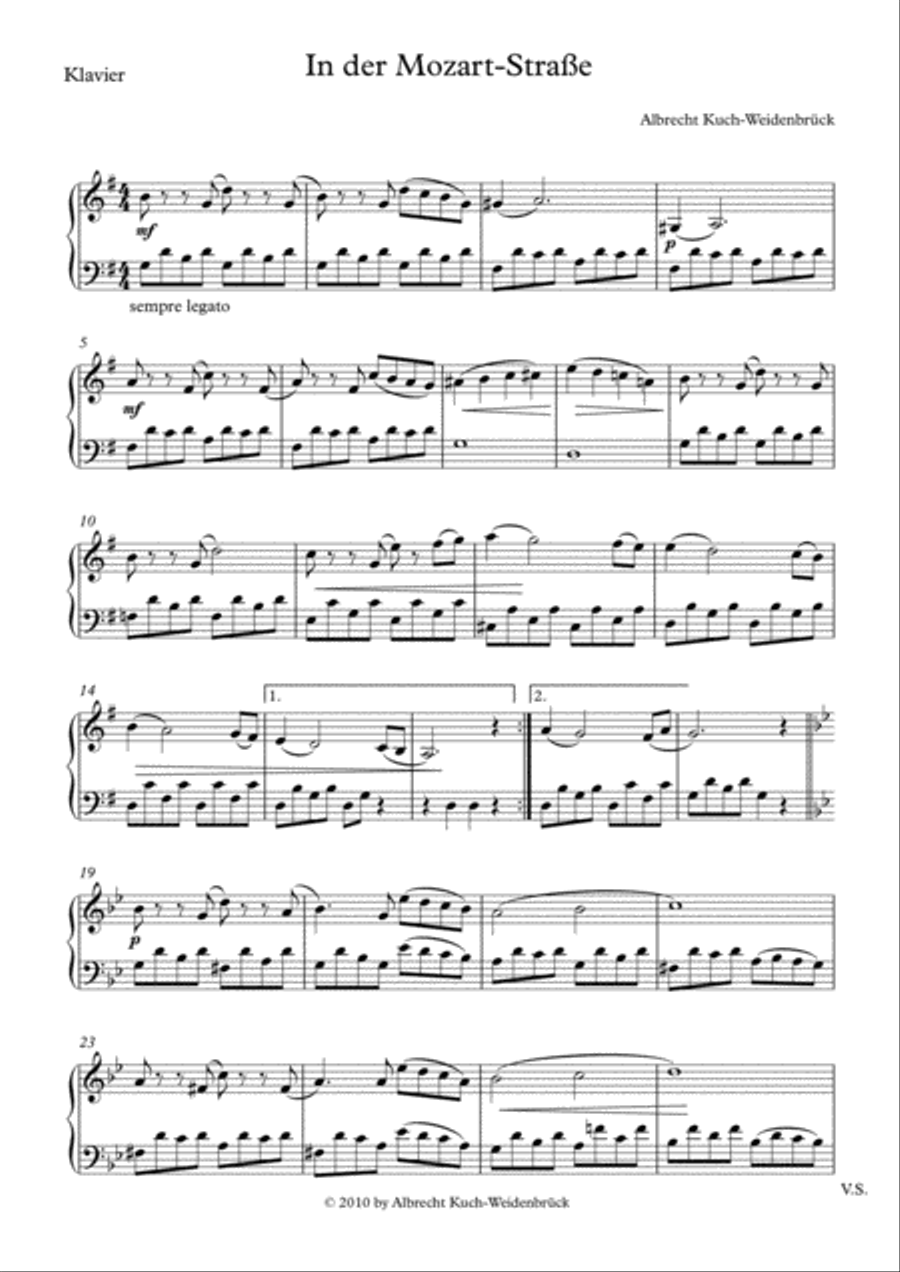 In der Mozart-Straße Piano Solo scores gallery preview page 1