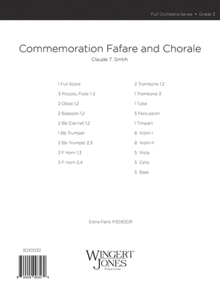 Book cover for Commemoration Fanfare and Chorale