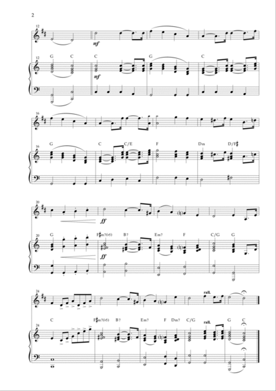 Wedding March - Trumpet and piano Mendelssohn B-Flat Trumpet scores gallery preview page 2