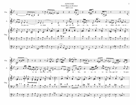AGNUS DEI - From Missa in B minor BWV 232 - Arr. for Violin, Alto and organ 3 staff image number null