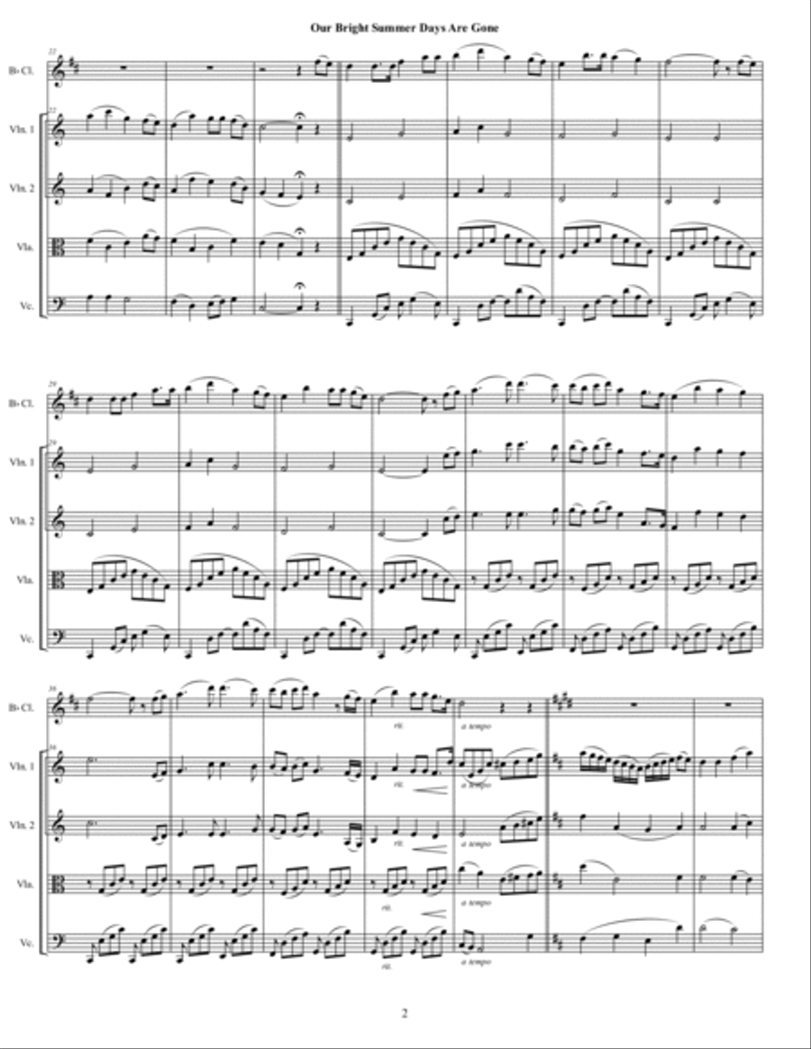 Our Bright Summer Days Are Gone Small Ensemble scores gallery preview page 2