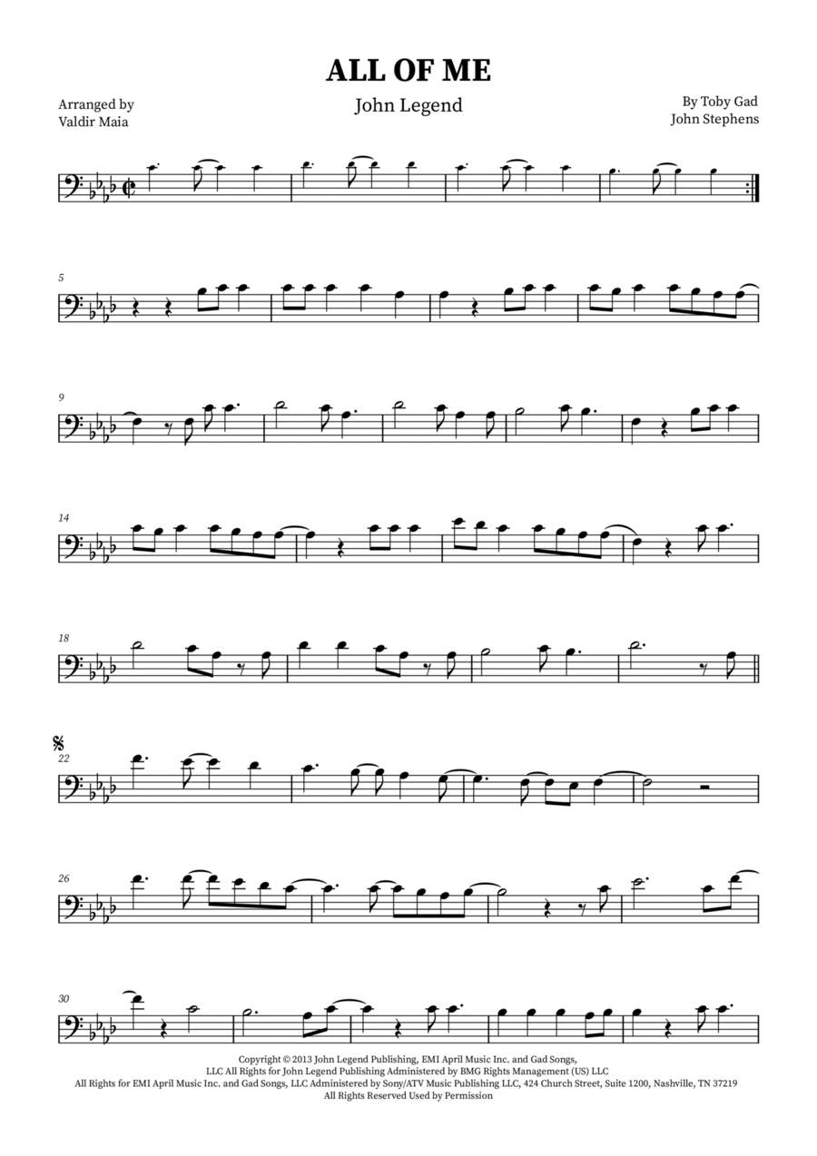 All Of Me Bassoon Solo scores gallery preview page 1