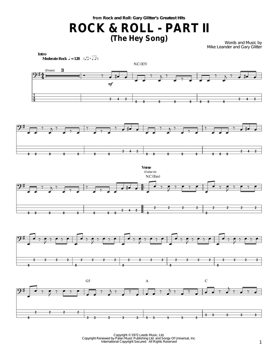 Rock & Roll - Part II (The Hey Song) Acoustic Guitar scores gallery preview page 1