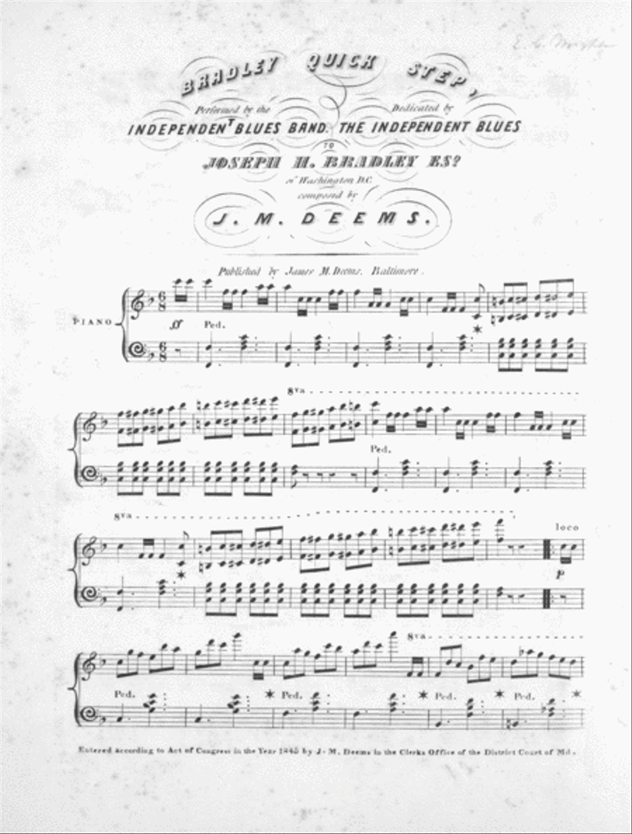Bradley Quick Step Piano Solo scores gallery preview page 1