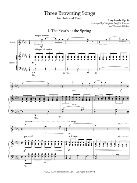 Three Browning Songs for Flute and Piano