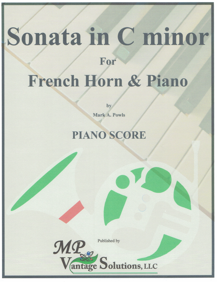 Sonata in C minor for French Horn and Piano Brass Duet scores gallery preview page 1