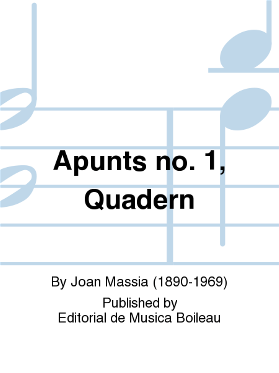 Apunts no. 1, Quadern Piano Solo scores gallery preview page 1