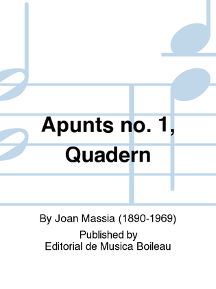 Apunts no. 1, Quadern