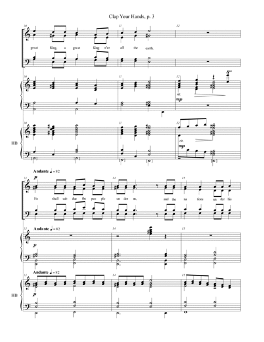 Clap Your Hands 4-Part scores gallery preview page 3
