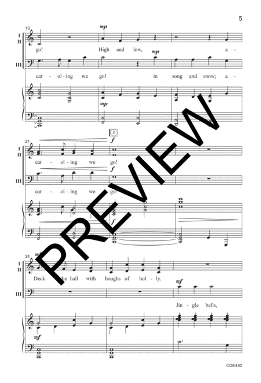 ACaroling We Go (Three-part Mixed) 3-Part scores gallery preview page 4