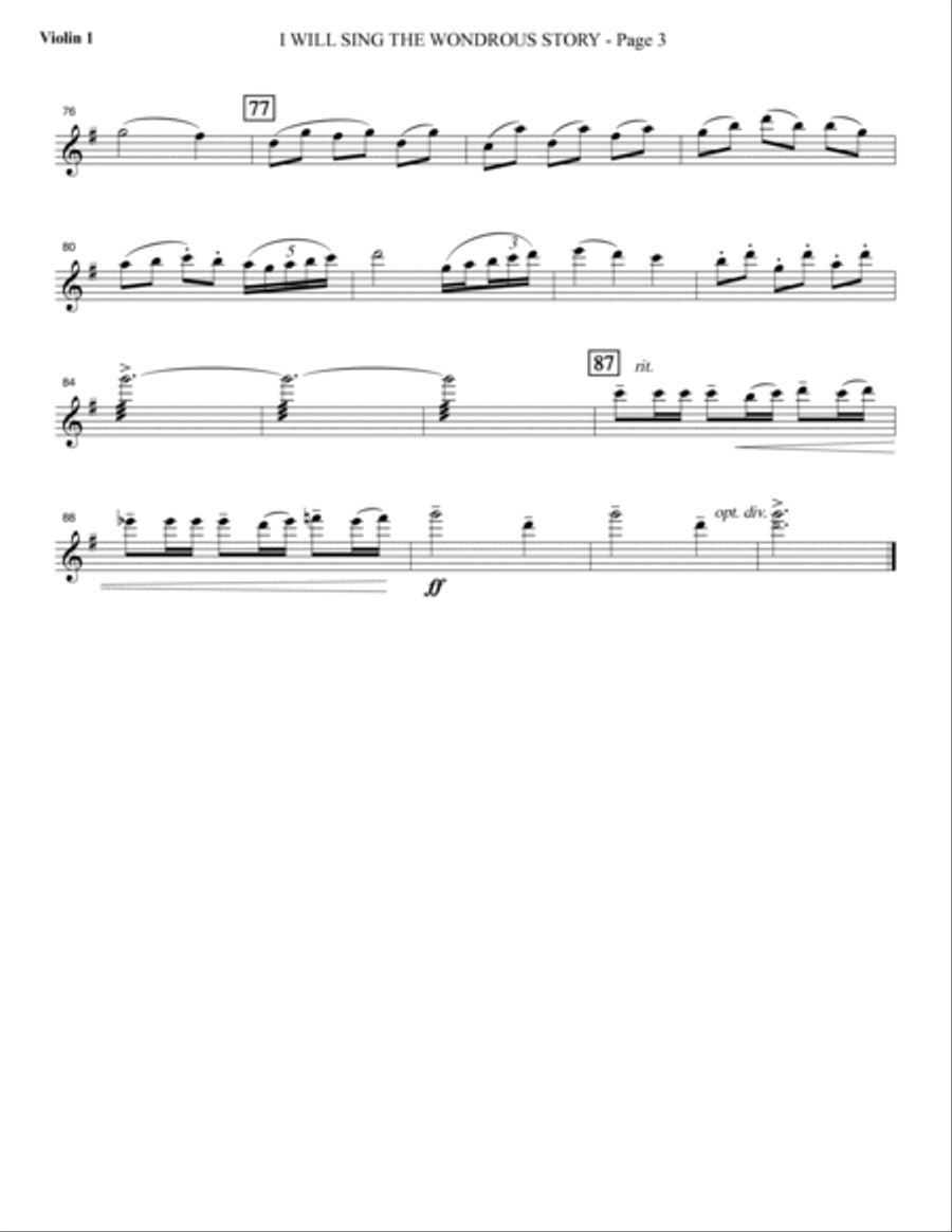Testimony of Life - Violin 1 Choir scores gallery preview page 5