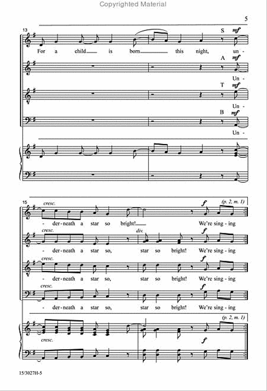 Glory, Hallelujah to the Newborn King 4-Part scores gallery preview page 5