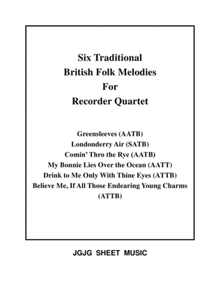 Book cover for Six Traditional British Songs for Recorder Quartet