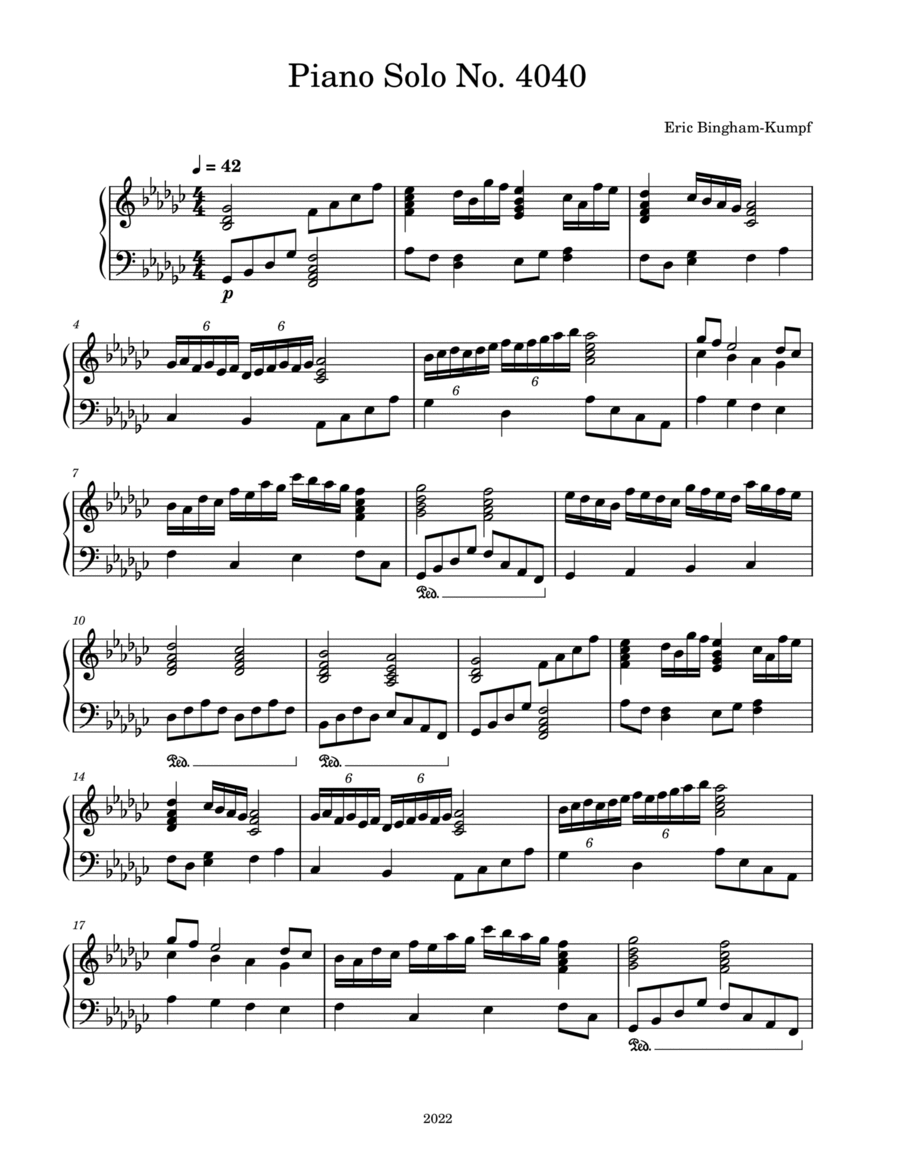Piano Solo No. 4040 Piano Solo scores gallery preview page 1