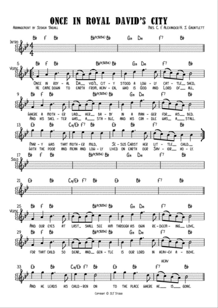Once In Royal David's City Jazz Ensemble scores gallery preview page 1