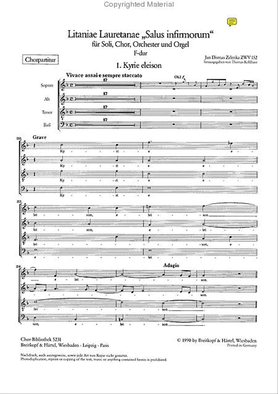 Litaniae Lauretanae “Salus infirmorum” in F major ZWV 152 4-Part scores gallery preview page 2