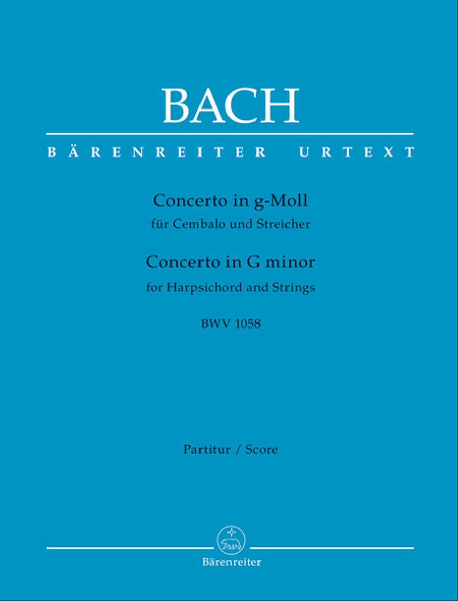 Concerto for Harpsichord and Strings G minor BWV 1058 by Johann Sebastian Bach Harpsichord - Sheet Music