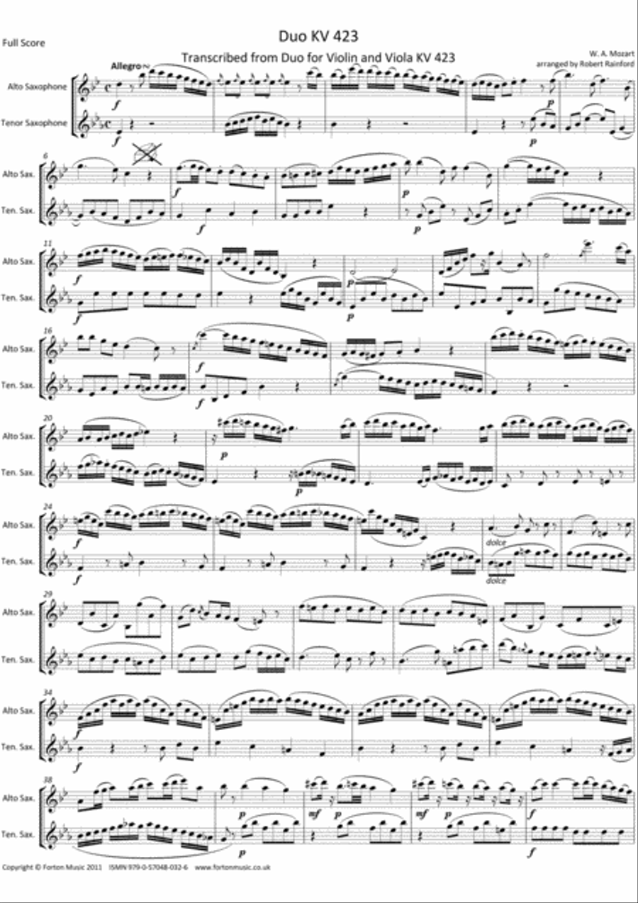 Duo KV423 Woodwind Duet scores gallery preview page 2