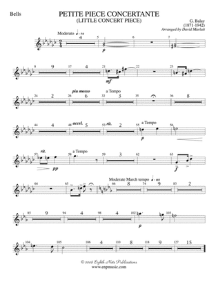 Petite Piece Concertante (Little Concert Piece) (Solo Cornet and Concert Band): Bells